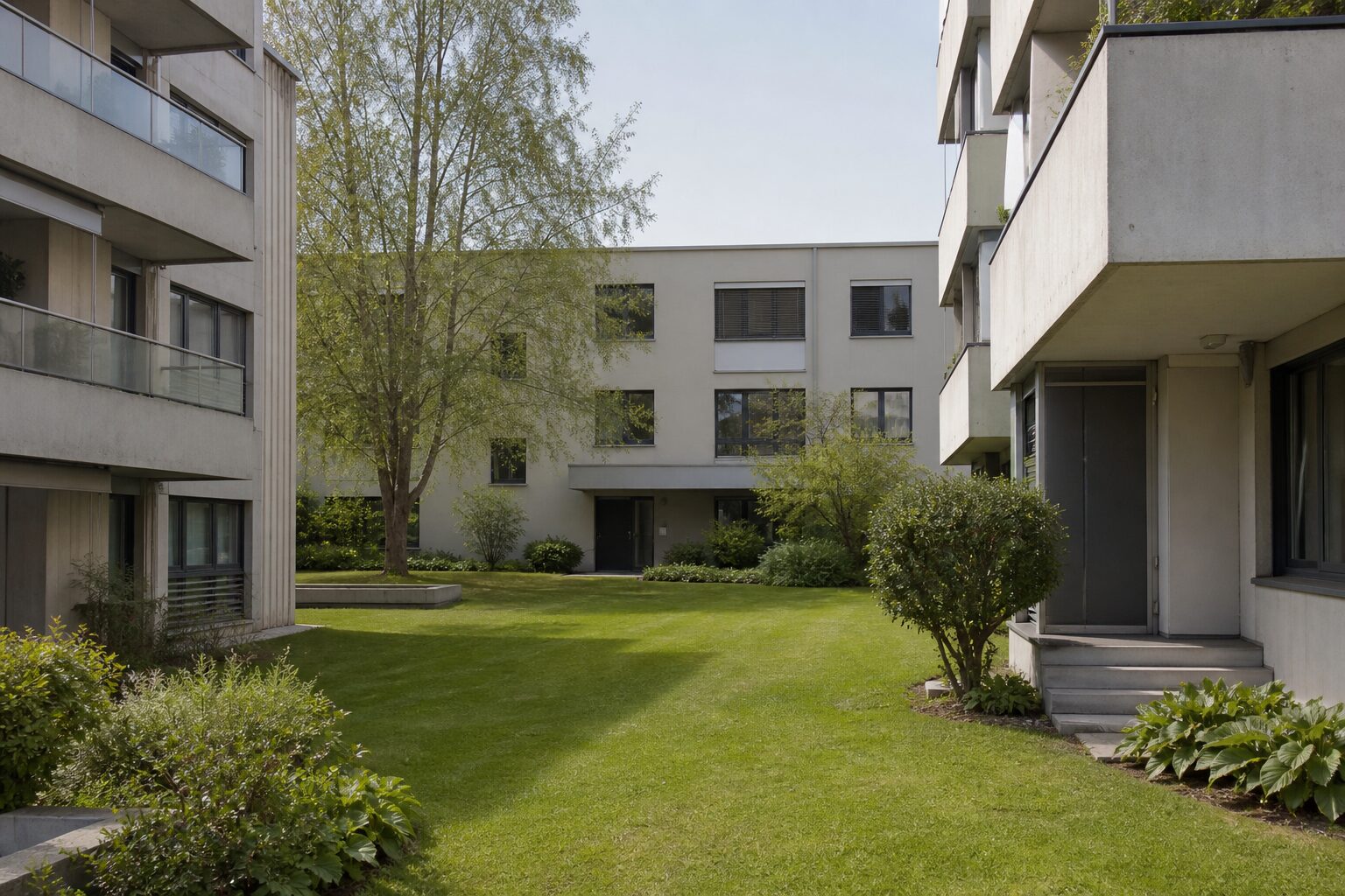 Stockwerkeigentum mit gemeinsamer Grünfläche in der Schweiz – Hypothek und Erneuerungsfonds